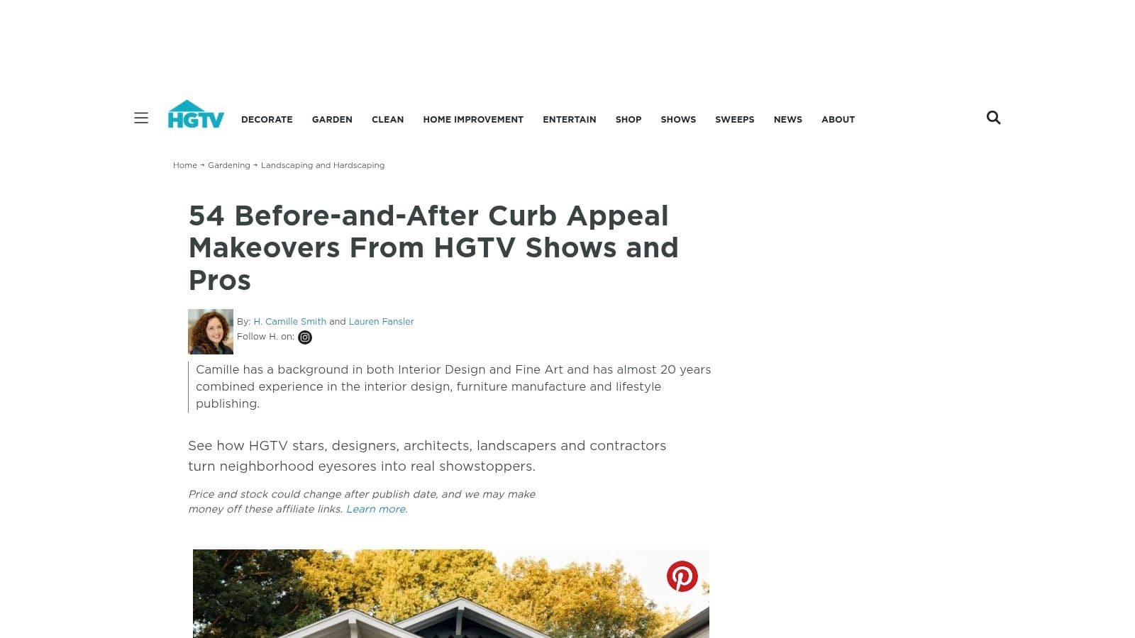 HGTV – Curb Appeal Before-and-After Galleries