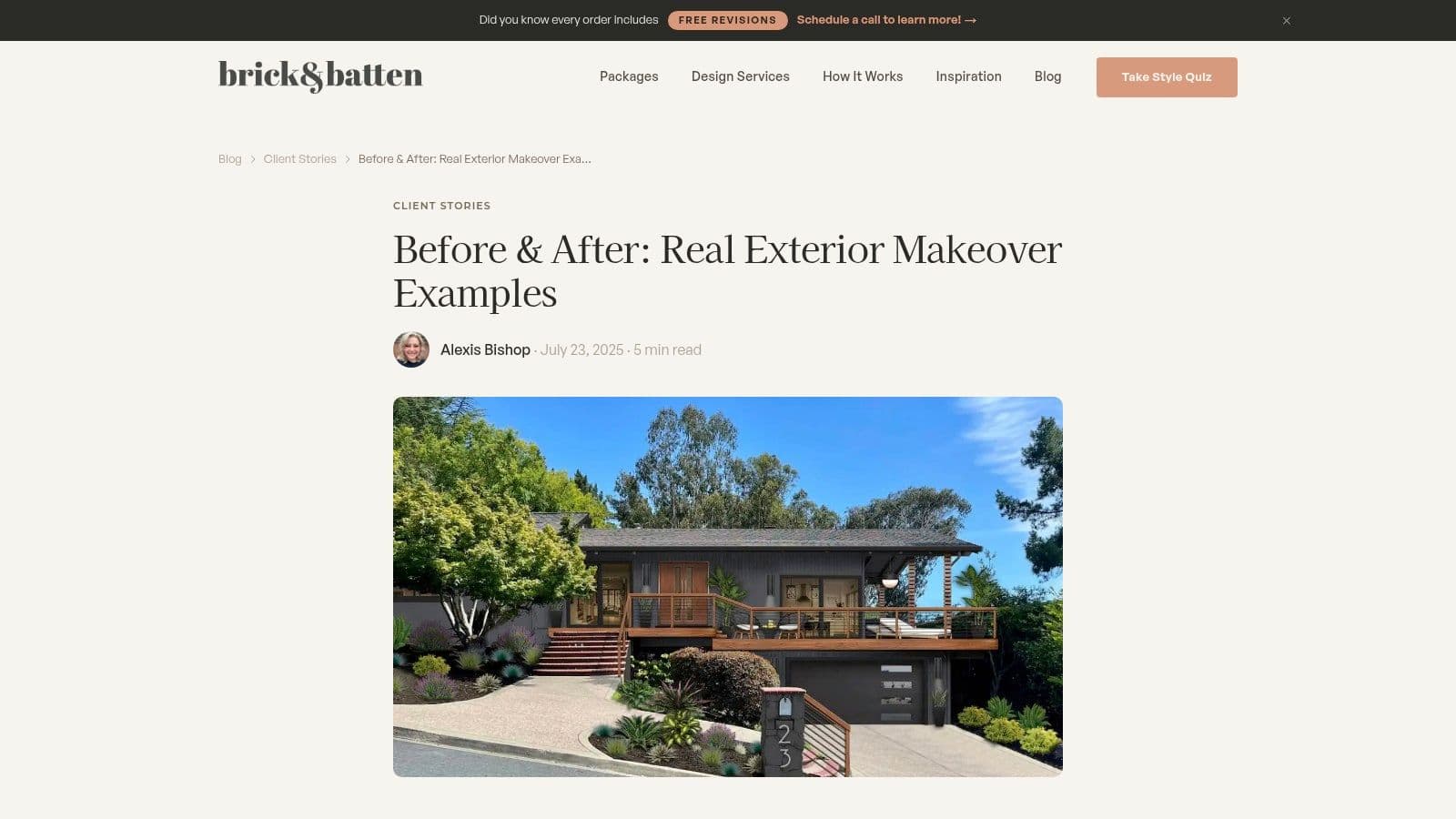brick&batten – Exterior Design Before/After + Premium Landscape Option